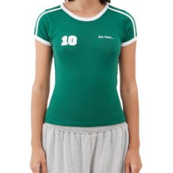 Urban Outfitters Green Short Sleeve ringer Tee - Picture 1 of 3